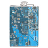 Custom Blue PCB Circuit Board for IT Pros 2 フラスク (裏面)
