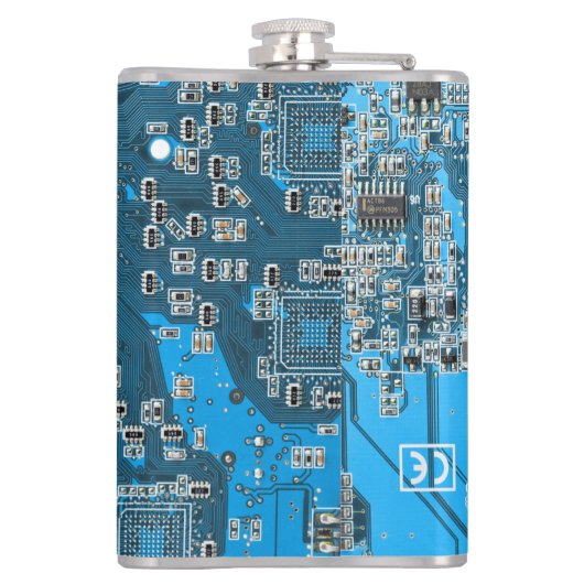 Custom Blue PCB Circuit Board for IT Pros 2 フラスク (裏面)