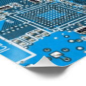 Custom Blue PCB Circuit Board for IT Pros 2 ポスター (コーナー)