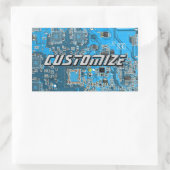 Custom Blue PCB Circuit Board for IT Pros 2 長方形シール (バッグ)