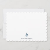 Custom Blue Sailboat Logo Nautical サンキューカード (正面)