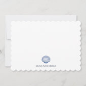 Custom Blue Seashell Logo Nautical Stationary サンキューカード (正面)