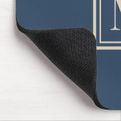 Custom Blue & Vanilla Framed Monogram マウスパッド (コーナー)