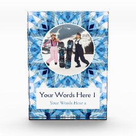 Custom Blue White Christmas Decor Gift フォトブロック