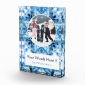 Custom Blue White Christmas Decor Gift フォトブロック (右)