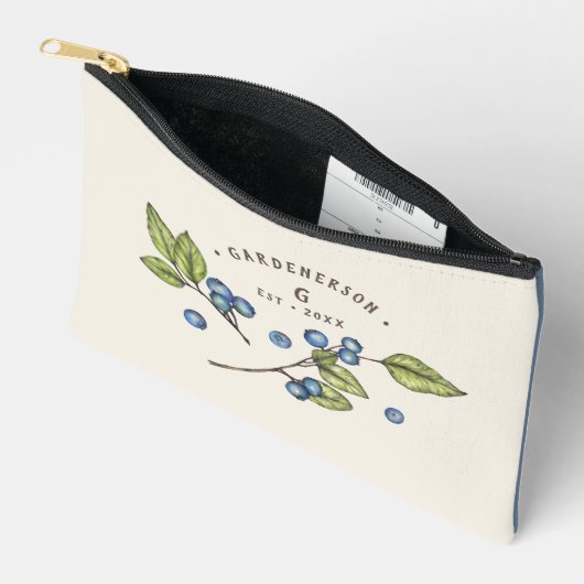 Custom Blueberry Wedding Date  アクセサリーポーチ (見開き)