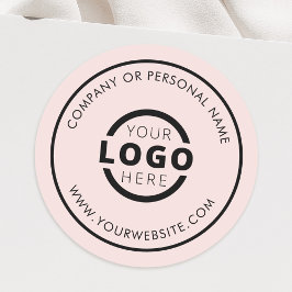 Custom Blush Pink Promotional Business Logo Brande ラウンドシール