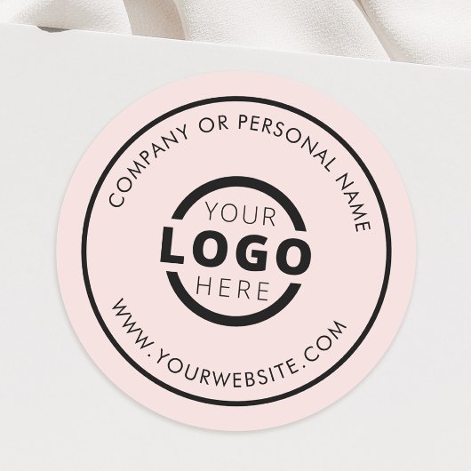 Custom Blush Pink Promotional Business Logo Brande ラウンドシール