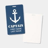 Custom boat captain name badge for sailors バッジ (正面＆裏面)