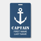Custom boat captain name badge for sailors バッジ (正面)