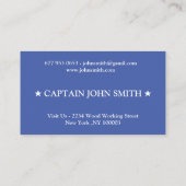 Custom boat captain name navy Business Card 名刺 (裏面)