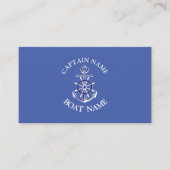 Custom boat captain name navy Business Card 名刺 (正面)