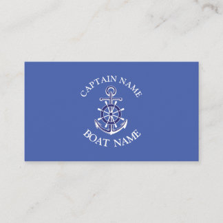 Custom boat captain name navy Business Card 名刺
