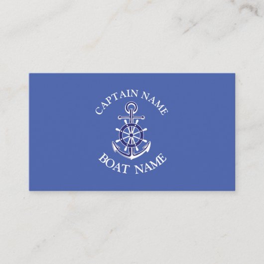 Custom boat captain name navy Business Card 名刺 (正面)