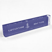 Custom boat captain name navy nautical sailor デスクネームプレート