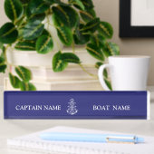 Custom boat captain name navy nautical sailor デスクネームプレート