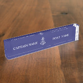 Custom boat captain name navy nautical sailor   デスクネームプレート (側面)