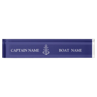 Custom boat captain name navy nautical sailor   デスクネームプレート