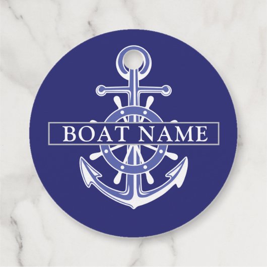 Custom boat captain name navy nautical sailor  フェイバータグ (裏面)