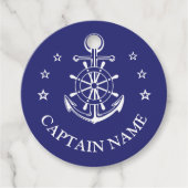 Custom boat captain name navy nautical sailor  フェイバータグ (正面)