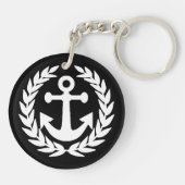 Custom boat name nautical anchor keychain キーホルダー (裏面)