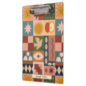 Custom Bohemian Celestial Patchwork Mystical クリップボード (左)