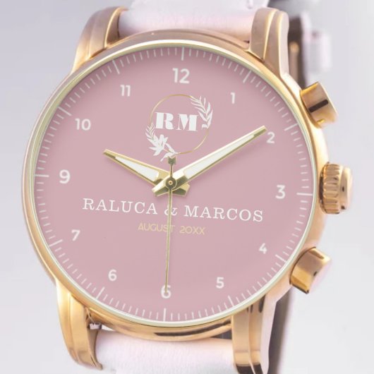 Custom Bohemian Monogram Wedding Anniversary Gift 腕時計