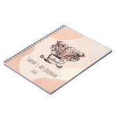 Custom Boho Botanical Coffee Art Spiral Journal ノートブック (左側)