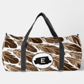 Custom Boho Feather Monogram Large Duffel Bag ダッフルバッグ (正面)