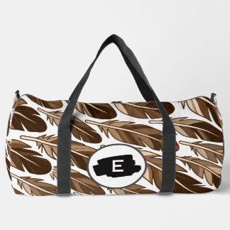 Custom Boho Feather Monogram Large Duffel Bag ダッフルバッグ