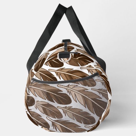Custom Boho Feather Monogram Large Duffel Bag ダッフルバッグ (右)