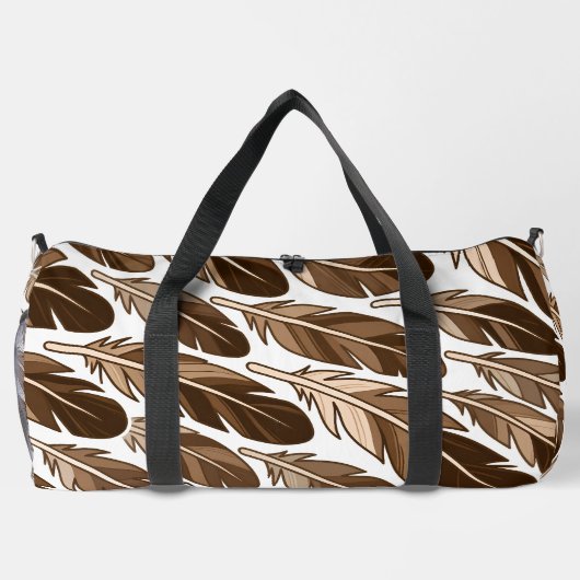 Custom Boho Feather Monogram Large Duffel Bag ダッフルバッグ (裏面)