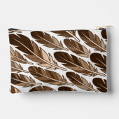 Custom Boho Feather Monogram Small Accessory Pouch アクセサリーポーチ (裏面)