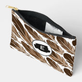 Custom Boho Feather Monogram Small Accessory Pouch アクセサリーポーチ (見開き)