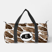 Custom Boho Feather Monogram Small Duffel Bag  ダッフルバッグ (正面)