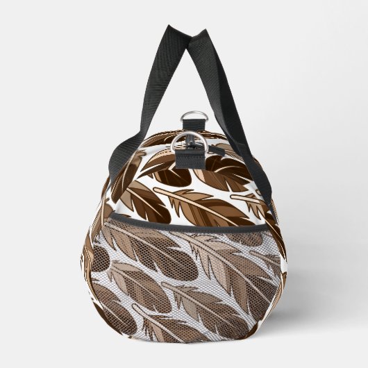 Custom Boho Feather Monogram Small Duffel Bag  ダッフルバッグ (右)