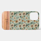 Custom Boho Sunflowers Wood Effect Case-Mate iPhoneケース (裏面 (横))