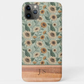 Custom Boho Sunflowers Wood Effect Case-Mate iPhoneケース (裏面)