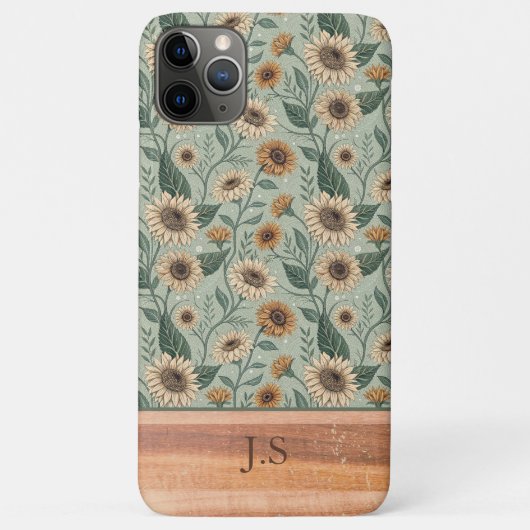 Custom Boho Sunflowers Wood Effect Case-Mate iPhoneケース (裏面)