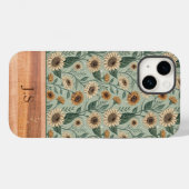 Custom Boho Sunflowers Wood Effect Case-Mate iPhoneケース (裏面 (横))