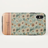 Custom Boho Sunflowers Wood Effect Case-Mate iPhoneケース (裏面(横))