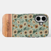 Custom Boho Sunflowers Wood Effect Case-Mate iPhoneケース (裏面 (横))