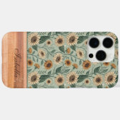 Custom Boho Sunflowers Wood Effect Case-Mate iPhoneケース (裏面 (横))