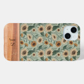 Custom Boho Sunflowers Wood Effect Case-Mate iPhoneケース (裏面 (横))