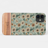 Custom Boho Sunflowers Wood Effect Case-Mate iPhoneケース (裏面(横))