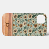Custom Boho Sunflowers Wood Effect Case-Mate iPhoneケース (裏面 (横))