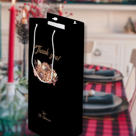 Custom Boho Thank you!  ワインギフトバッグ