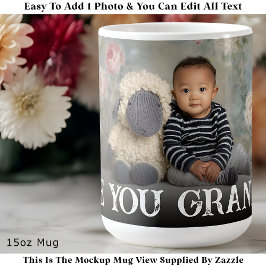 Custom Bold Love You Grandma One Photo Modern コーヒーマグカップ