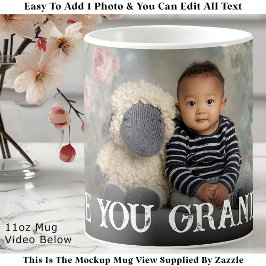 Custom Bold Love You Grandma One Photo Modern Coff コーヒーマグカップ