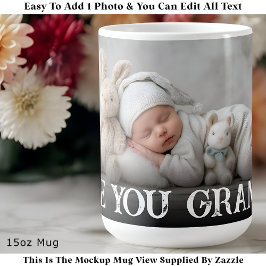 Custom Bold Love You Grandpa One Photo Modern コーヒーマグカップ